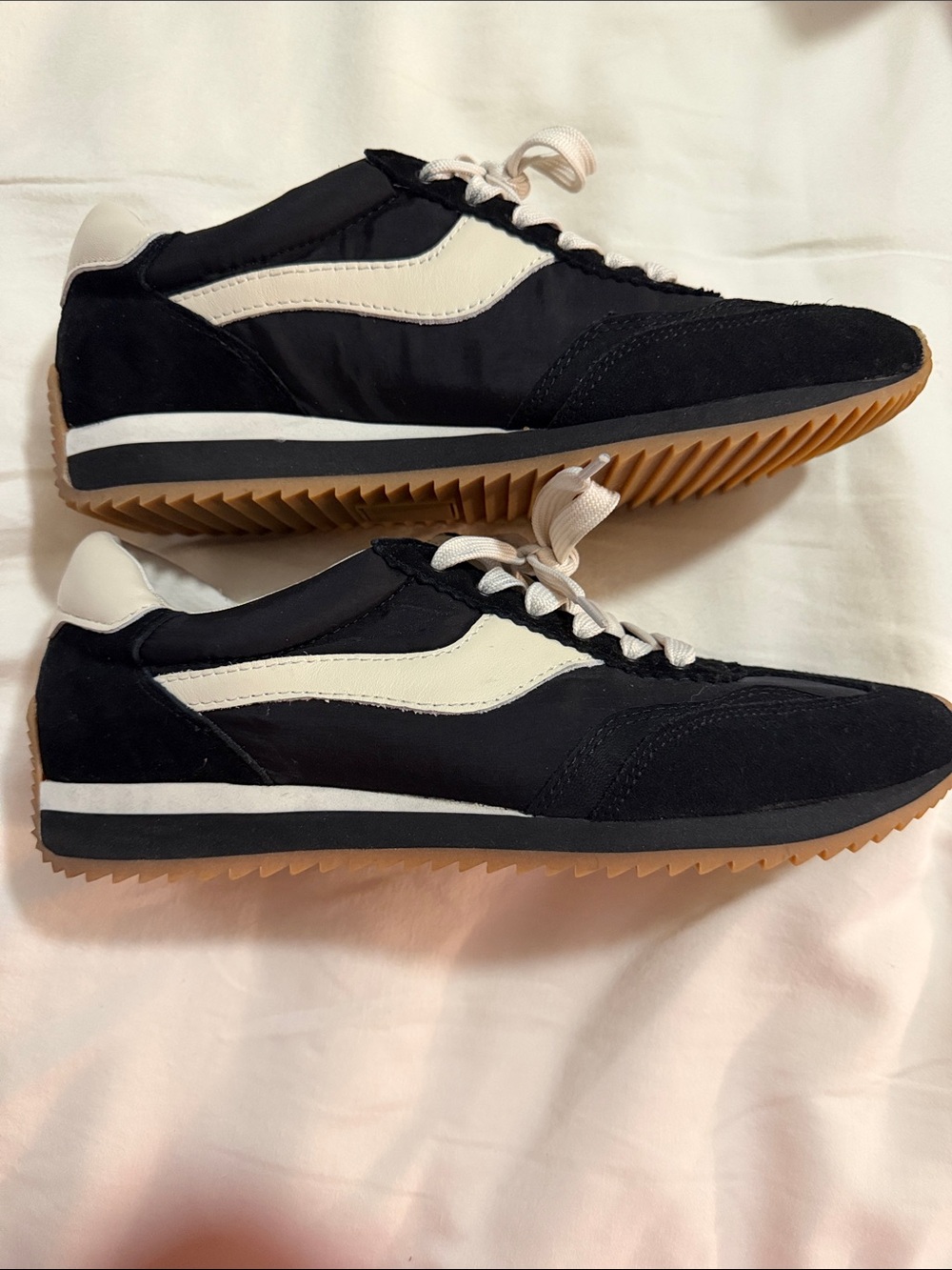 Dolce Vita Black and White Women's Retro Runner Sneakers